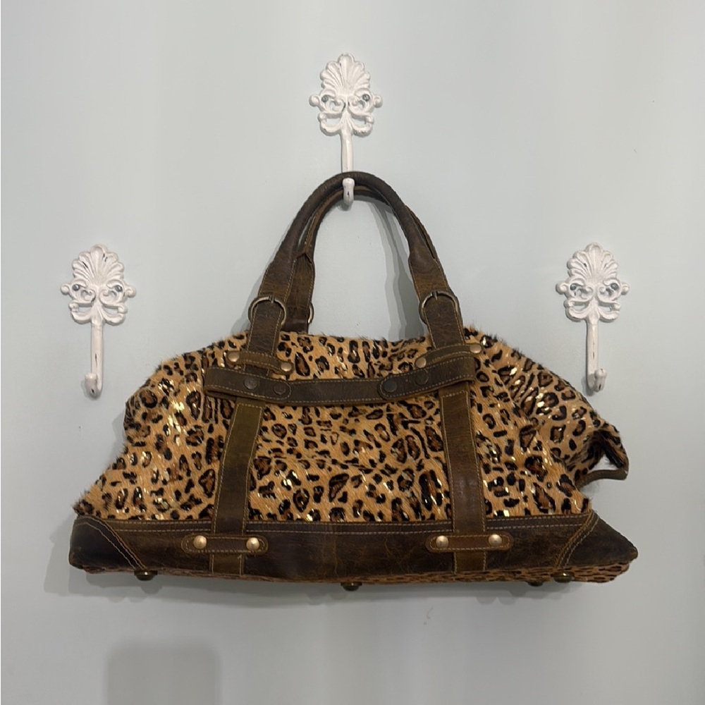 Myra Bag Leopard Print Cowhide Travel Bag
